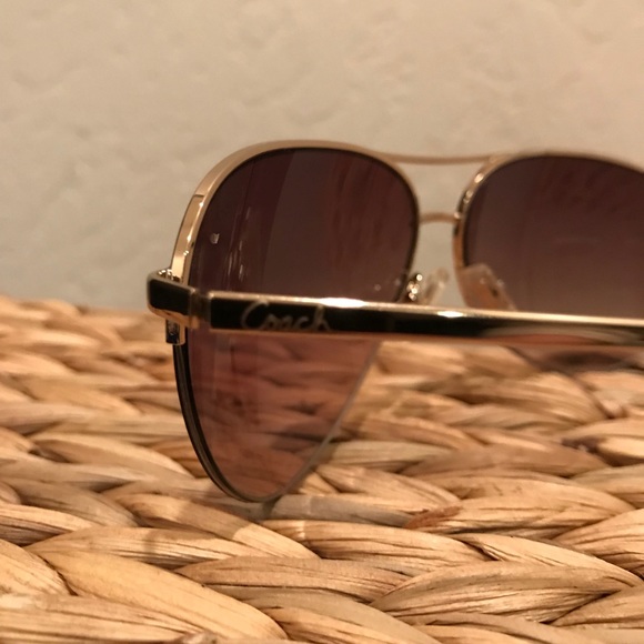 •••SOLD••• Coach Aviators in taupe - Picture 3 of 4